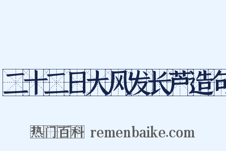 二十二日大风发长芦造句是什么意思的图片